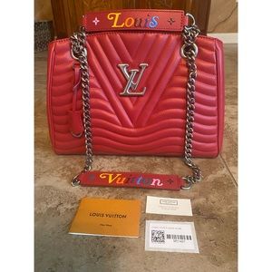 Louis Vuitton Scarlet Red New Wave Chain Tote luxury purse bag M51497
